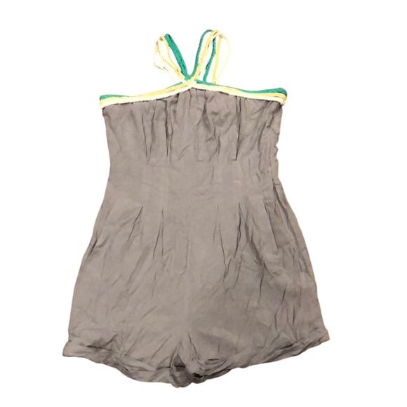 Aryn K Romper Gray 100% Silk Halter - Picture 2 of 4